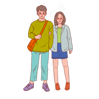 七夕情人节情侣谈恋爱