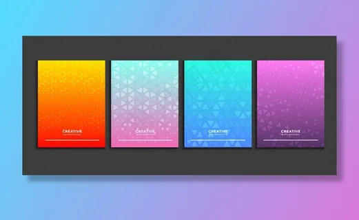 梯度海报背景集，现代旗帜banner概念向量。