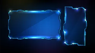抽象的未来蓝色发光技术科幻框架hud用户界面