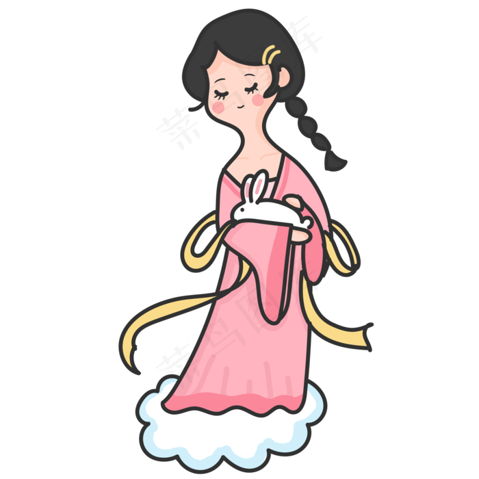 中秋节嫦娥奔月兔子玉兔(2000X2000(DPI:150))psd模版下载
