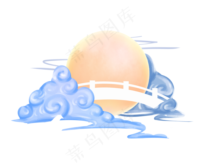 国潮七夕祥云月亮(2400X2000(DPI:300))psd模版下载