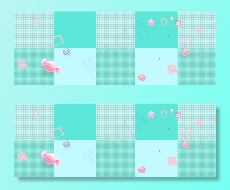 蓝色小清新简约马卡龙色双十一背景