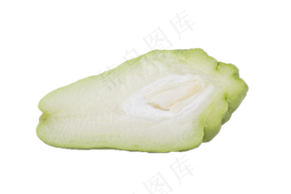 一个切开的美味佛手瓜