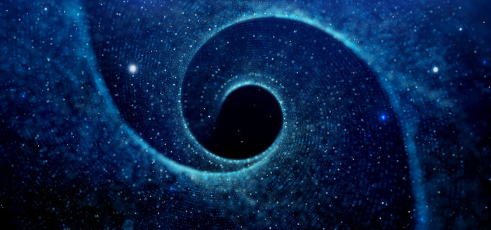 巨幅蓝色粒子年会背景