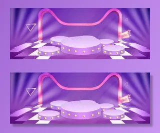 双十二红金大气炫酷舞台banner
