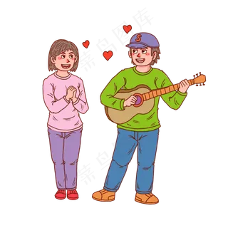 七夕情人节情侣谈恋爱