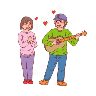 七夕情人节情侣谈恋爱