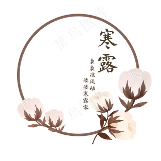 寒露棉花中国风边框 寒露棉花中国风边框