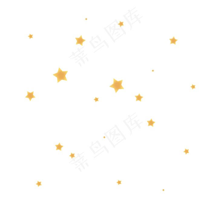 黄色散落可爱七夕情人节星星(2000X2000(DPI:300))psd模版下载