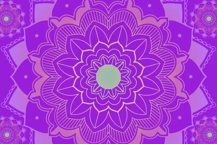 紫色背景上的曼陀罗图案