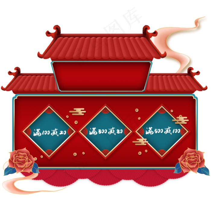 新年电商淘宝节日边框(2000X2000(DPI:300))psd模版下载