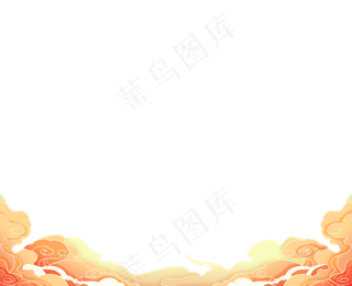 淡雅国潮云彩云朵边框