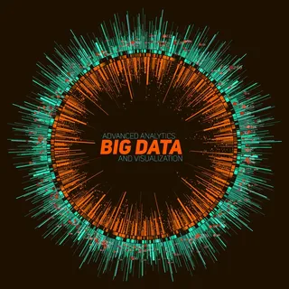 抽象圆形大数据可视化。