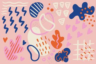 手绘抽象有机形状背景