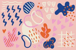 手绘抽象有机形状背景