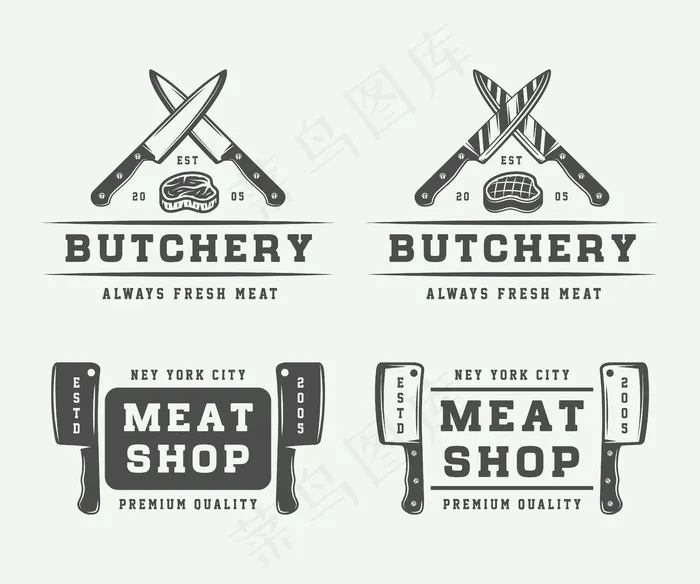 屠宰肉标识套装eps,ai矢量模版下载