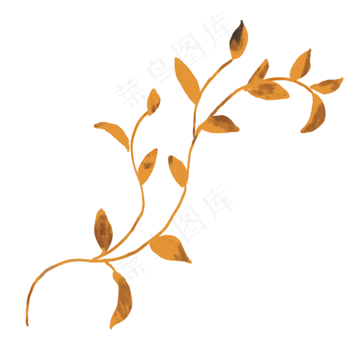 带茎植物卡通(2000X2000(DPI:300))psd模版下载