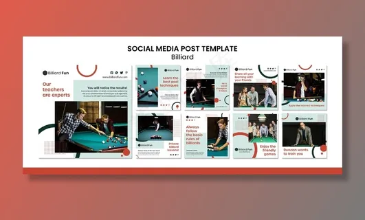 台球概念社交媒体贴实物模型样机