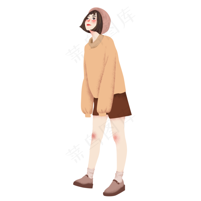 手绘淘宝电商促销秋装女孩(2000X2000(DPI:300))psd模版下载