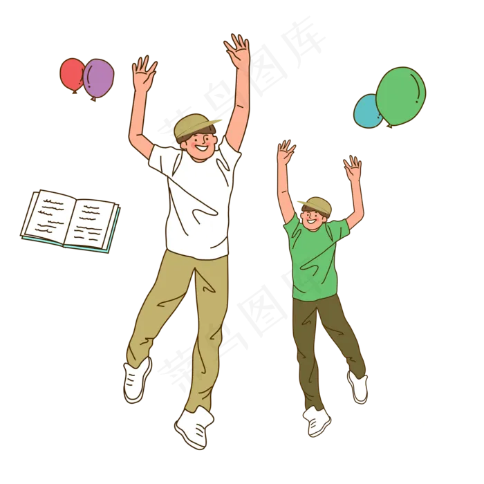 欢庆国庆节假期人物手绘(2000X2000(DPI:300))ai矢量模版下载