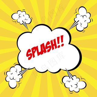 黄色背景矢量插图上的波普艺术设计