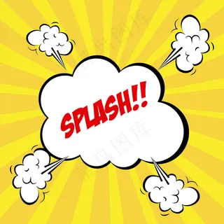 黄色背景矢量插图上的波普艺术设计