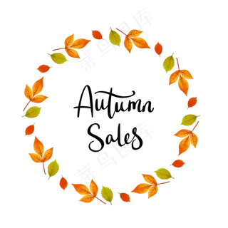立秋植物圆形促销边框