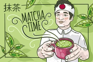 手绘设计抹茶背景