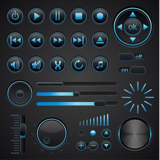 深色背景上的音乐元素。