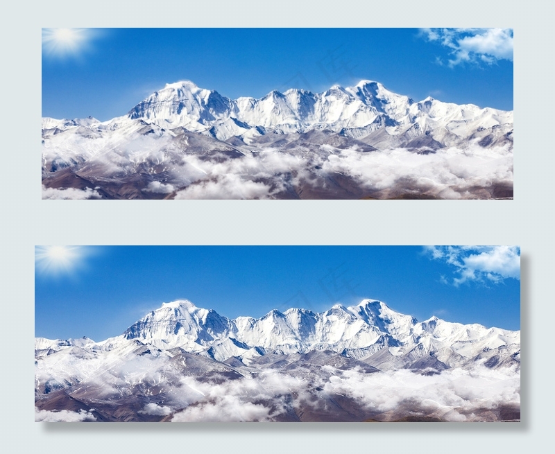 大气雪山商务背景