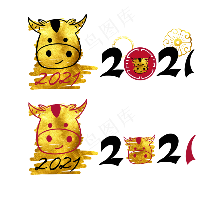 2021牛年大吉金牛(3000X3000(DPI:300))psd模版下载