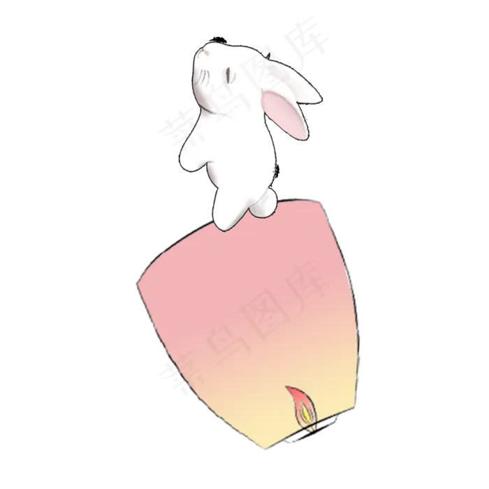  孔明灯兔子(2000X2000(DPI:300))psd模版下载