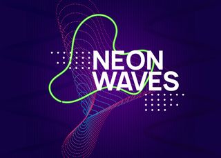 渐变派对背景，动态流畅的形状和线条。