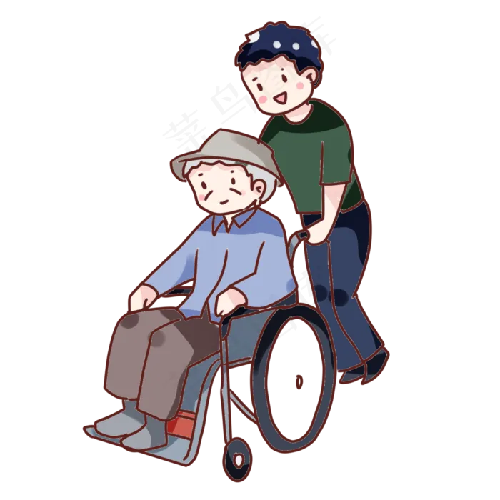 手绘卡通重阳节孝敬老人(2000X2000(DPI:300))psd模版下载