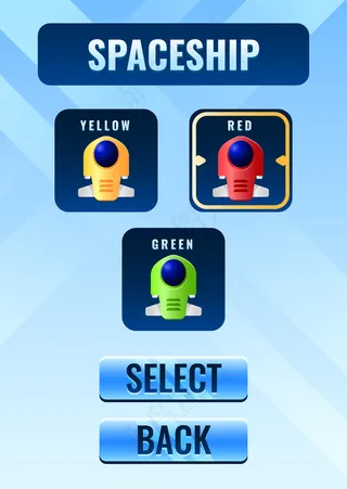 人像幻想游戏ui飞船选择板弹出界面