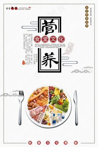 校园餐厅食堂挂画标语海报反对浪费节约粮食