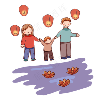 花灯节中元节鬼节传统习俗放莲花