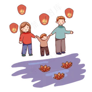 花灯节中元节鬼节传统习俗放莲花