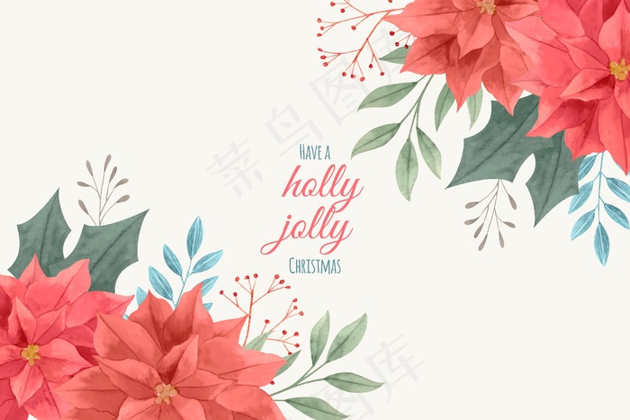 水彩画圣诞背景