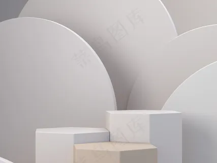 粉彩在自然的粉彩抽象背景上的形状。最小六边形平台。具有几何形式的场景。空展柜,化妆品展示。时尚杂志。3d渲染。 粉彩在自然的粉彩抽象背景上的形状。最小六边形平台。具有几何形式的场景。空展柜,化妆品展示。时尚杂志。3d渲染。