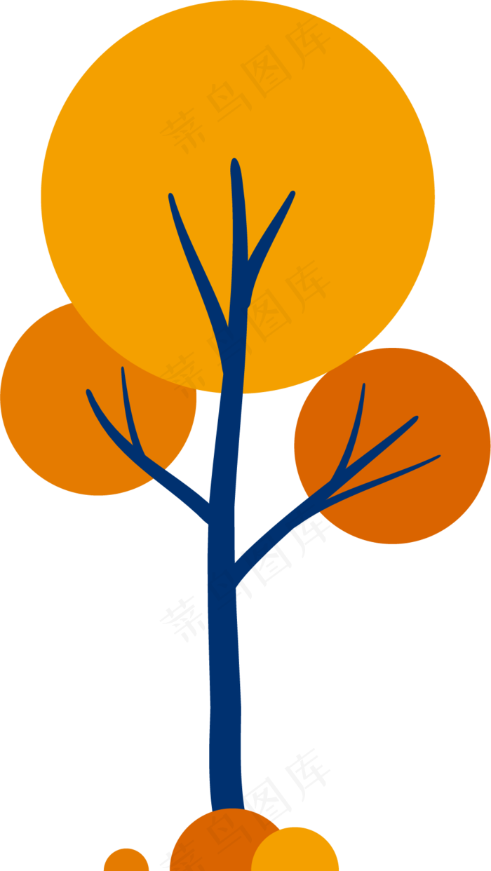 一株黄色的叶子大树设计图