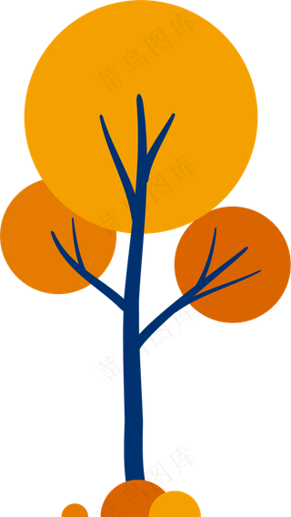 一株黄色的叶子大树设计图
