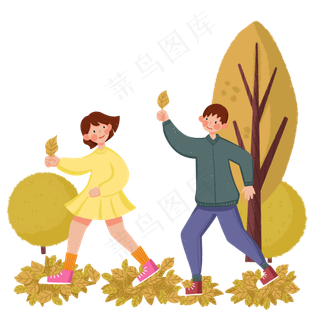 男女追逐秋分图