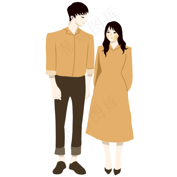 手绘情人节七夕节情侣(3000X3000(DPI:762))psd模版下载