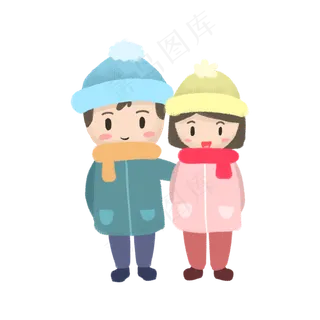 七夕情侣约会卡通