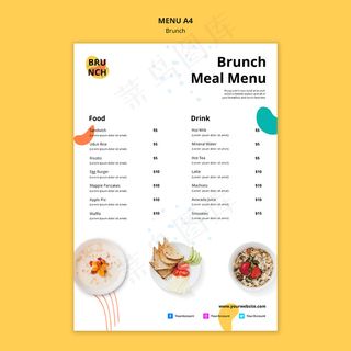 带有早午餐主题的菜单模板