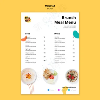 带有早午餐主题的菜单模板