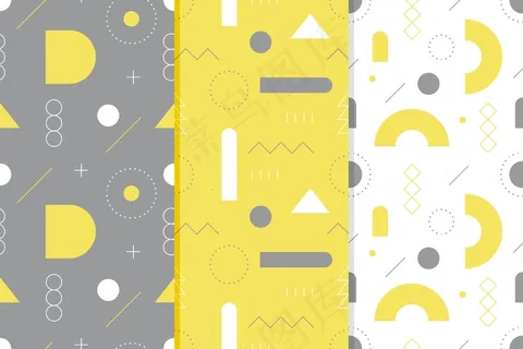 无缝黄灰色图案系列