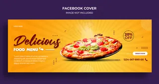 美食菜单facebook时间轴封面和网页横幅banner模板