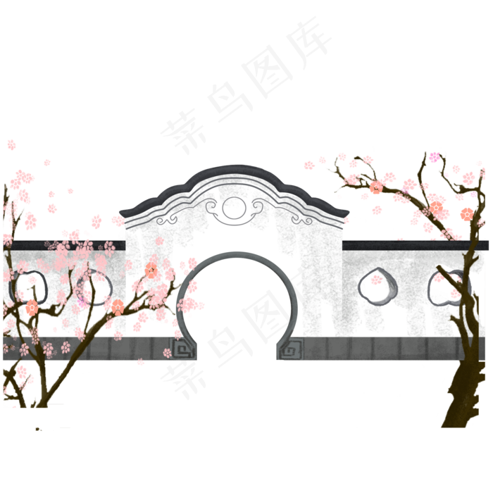 古风优美墙面建筑设计(2000X2000(DPI:150))psd模版下载